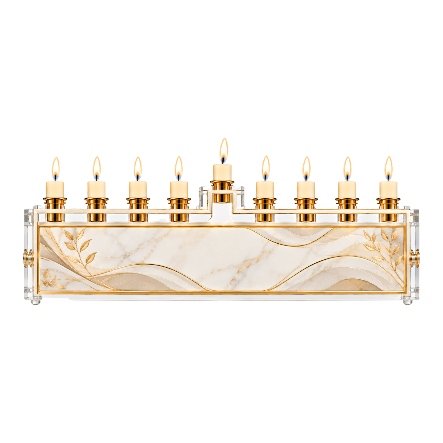 Ornamental Rectangular Hanukkiah - 2
