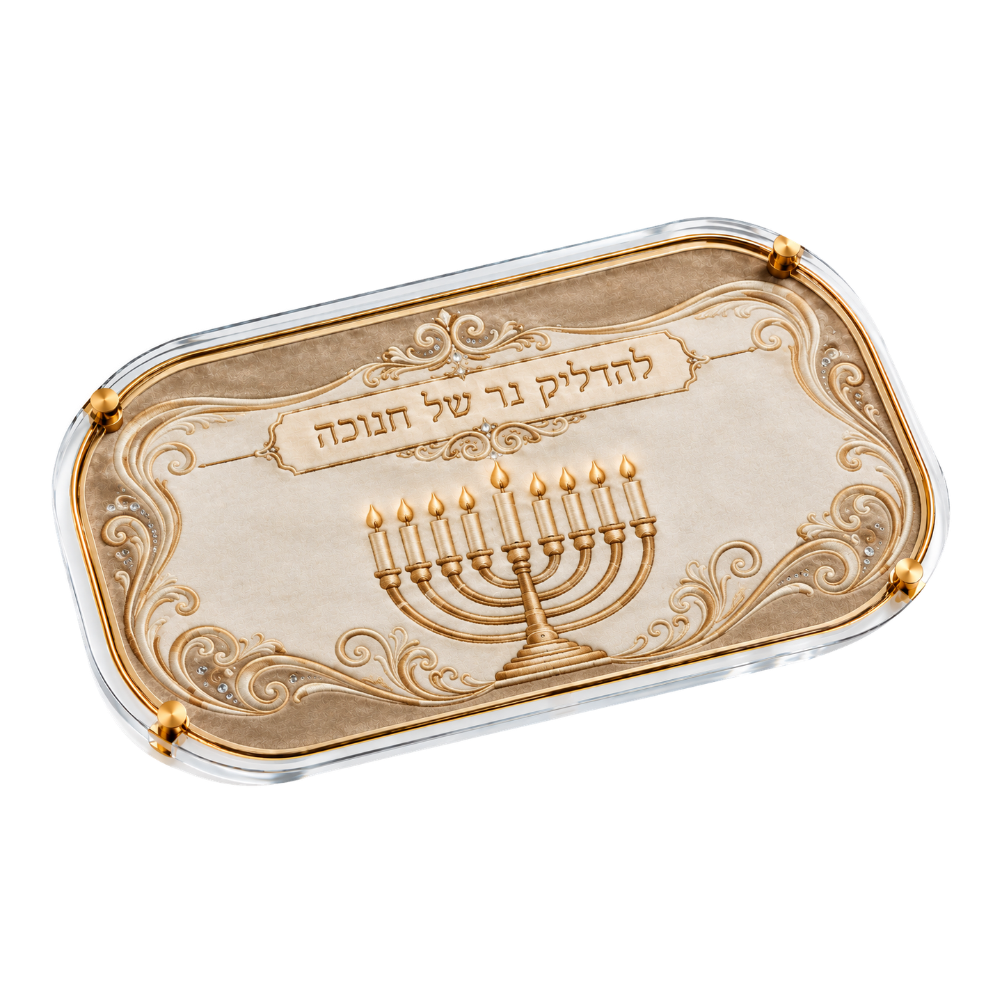 מגש זכוכית וקטיפה לנרות - 8