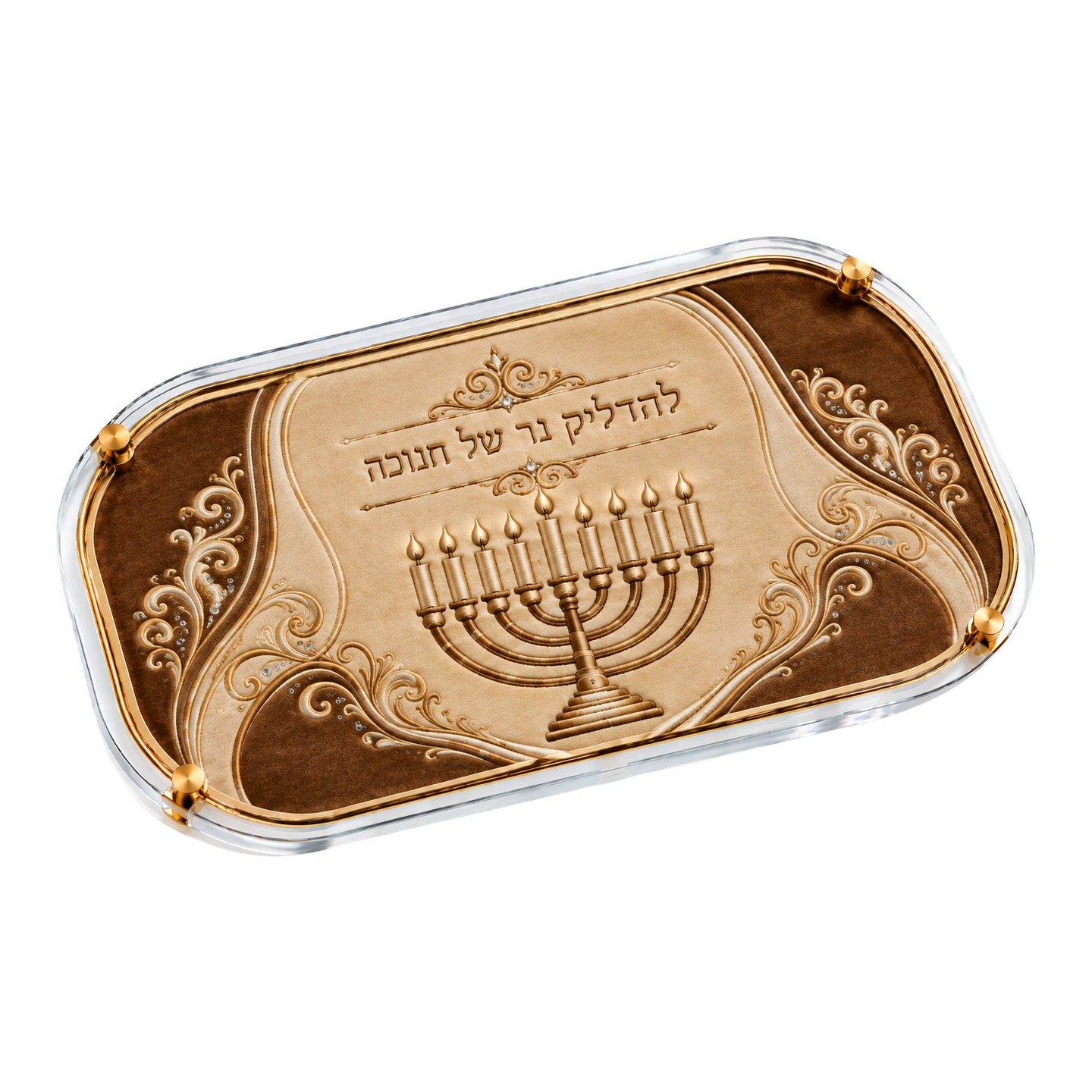 מגש זכוכית וקטיפה לנרות - 11