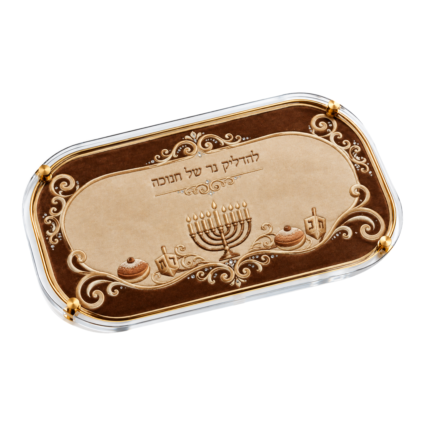 מגש זכוכית וקטיפה לנרות - 10