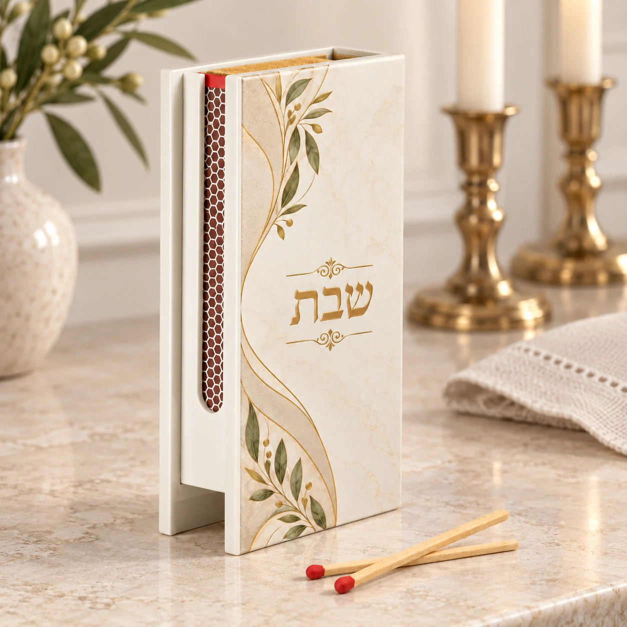 כיסוי מעוצב לקופסת גפרורים - עיטור לשולחן השבת ולפינת הנרות