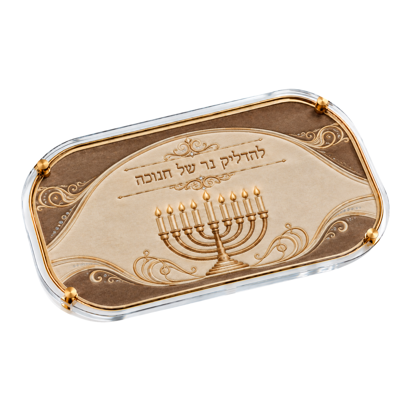 מגש זכוכית וקטיפה לנרות - 9