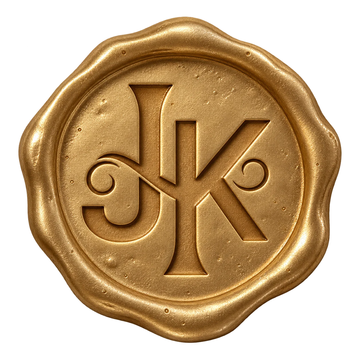 חותם שעווה מוזהב עם סמל Jewish Kingdom